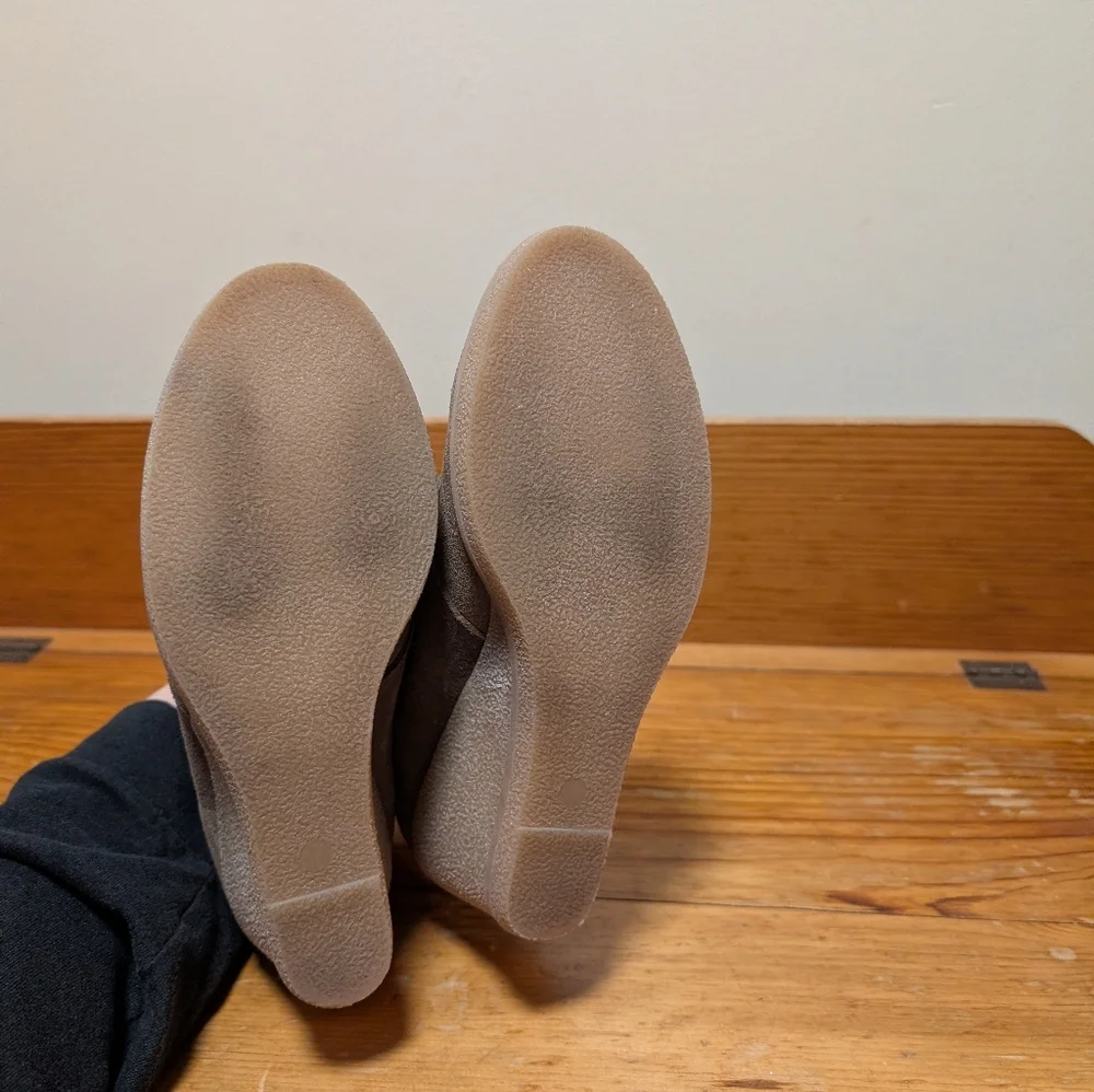 J.Crew Suede Wedge Chukka Booties Taupe Size 7 Women